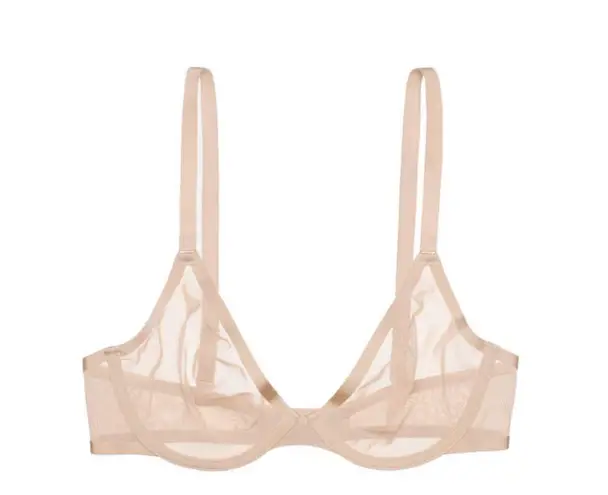 Cuup The Plunge Mesh Bra 34B Tan Size undefined