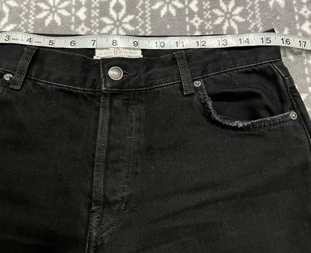 Free People We The Free Maggie Mid-Rise Straight-Leg Jeans Washed Black Size 27