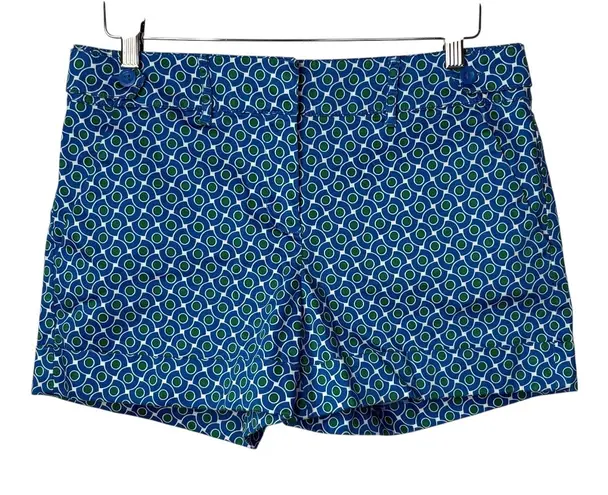 New York & Co Patterned Blue Shorts Geo Print Casual Preppy Cute Women Size 8