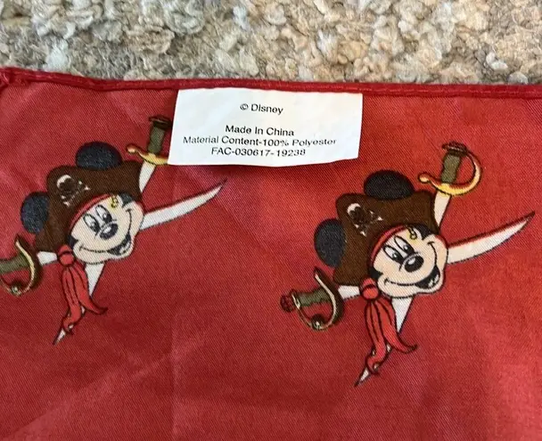 Disney Pirates of the Caribbean Bandana Handkerchief Mickey  Tie Wrap