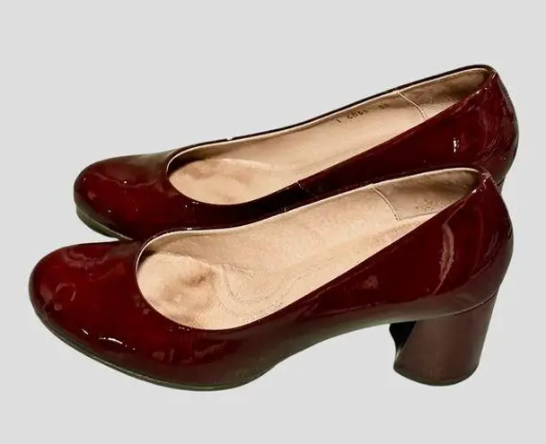 Burgundy Patent Leather Pumps Red Size 8