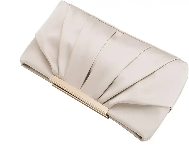 Charming Tailor Clutch Evening Bag Elegant Pleated Satin Formal Handbag Simple Classy Purse for Women - Image 2