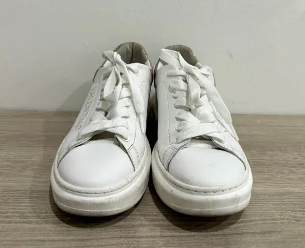 Valentino by Mario Valentino Fresia Leather Platform Sneaker White Rose Size 8.5