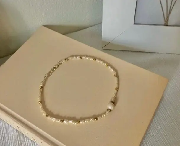 Handmade Freshwater Pink Choker Necklace “Elea” Goldcore Brass Beach Mermaidcore