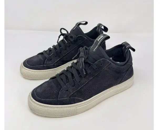 P448 Sohosocks Womens Shoes Black Suede Low Top Fashion Sneakers Italian 39 US 9