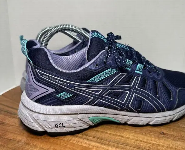 ASICS  Gel Venture 7 Purple Blue Trail Hiking Walking Athletic Shoes Women Sz 8.5