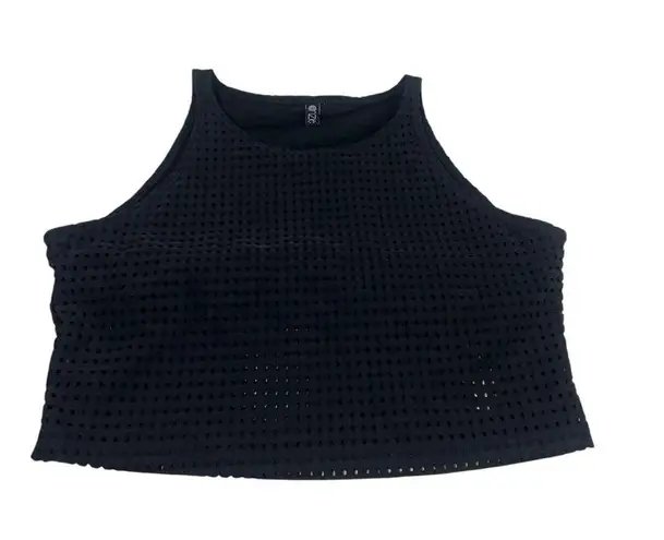 Onzie Black Mesh Tank Cropped Sports Top