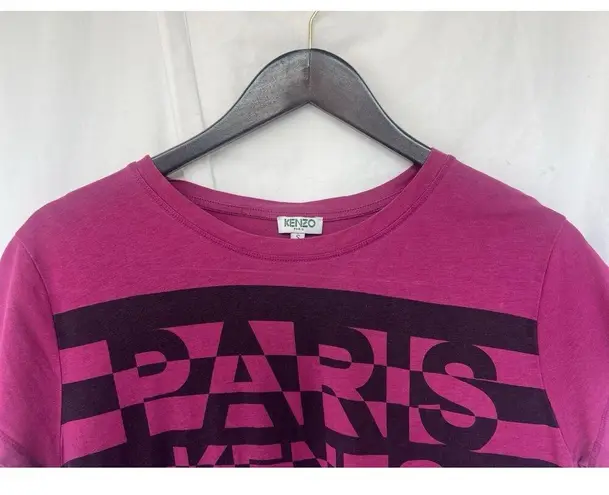 Kenzo Paris Purple Magenta Striped Logo T
