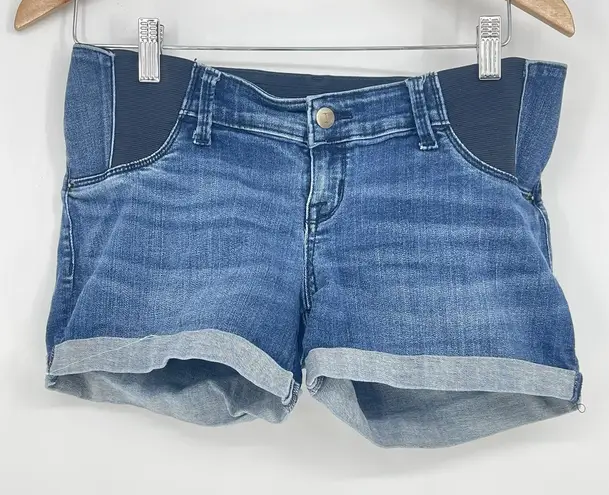 Isabel Maternity Sz 2 Midi Shorts Elastic Waist 4" Inseam Pregnancy Blue Bag2