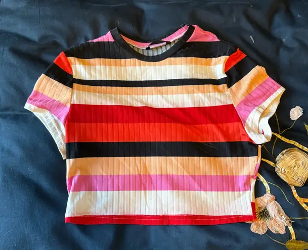 Striped Multicolor Crop Top Size M