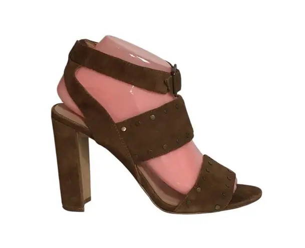 Madewell  The Octavia Stud Sandal Sz. 8 Brown EUC Ankle Strap heel Women Sandals