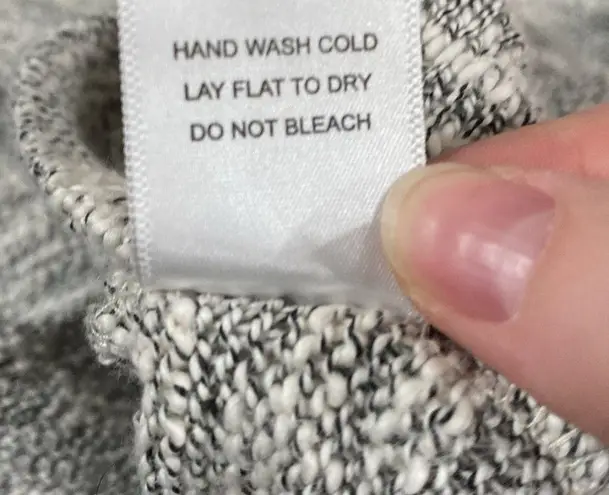 LNA cold shoulder marl textured long sleeve top in grey made in USA size M