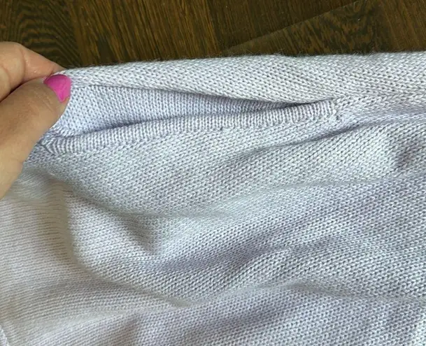 Dana Ashley Vintage Cable Knit Knee Length Cardigan Lavender Medium