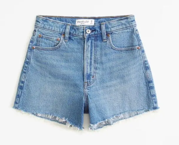 Abercrombie & Fitch High Rise Denim 90s Cut Off Shorts