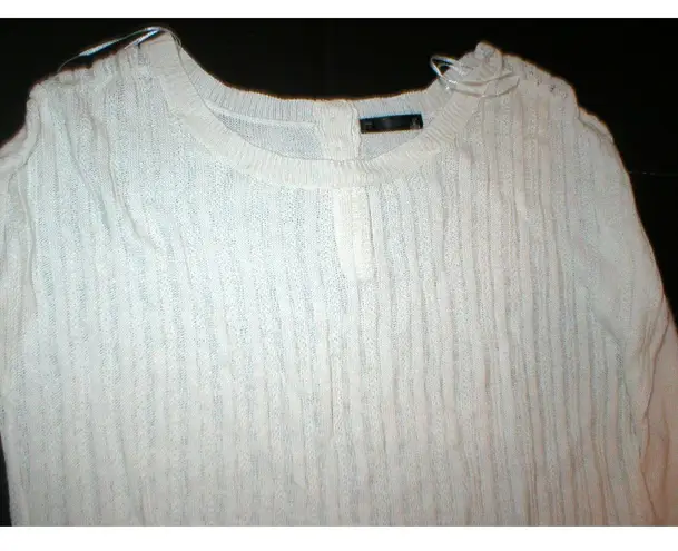 Womens New Womens Open Knit Sweater Dunnes 14 White Linen Viscose St Bernard Size undefined