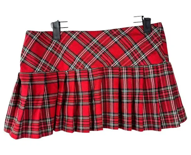 Street Code Vintage Micro Mini School Girl Red Plaid Skirt Size 7