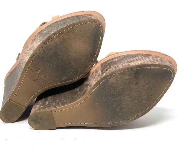 Elizabeth and James leather platform wedge sandals, size 7.5