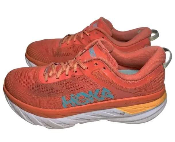 Hoka One One Women’s Size 11 Camellia Coastal Bondi 7 Mesh Trainers Sneakers