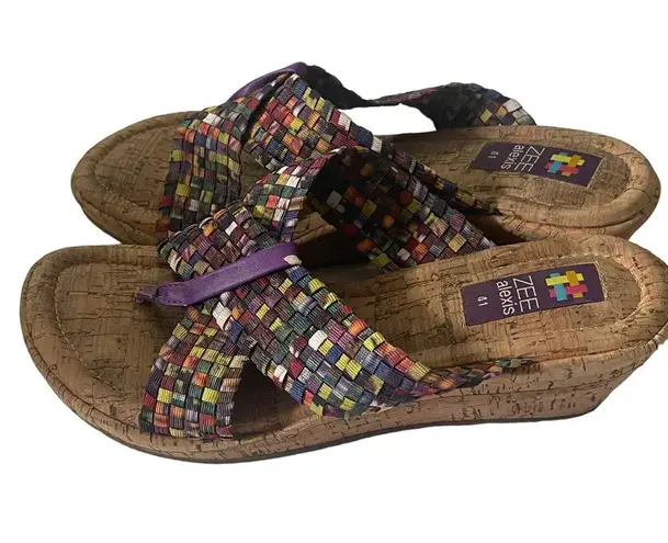 Zee Alexis Women's Size EUR 41 US 10 Woven Multicolor Sandals Purple