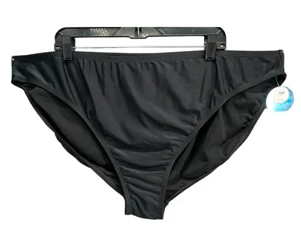 Decree Bikini Bottom Womens 3XL Black Hipster Swimsuit Medium Coverage Beach NEW