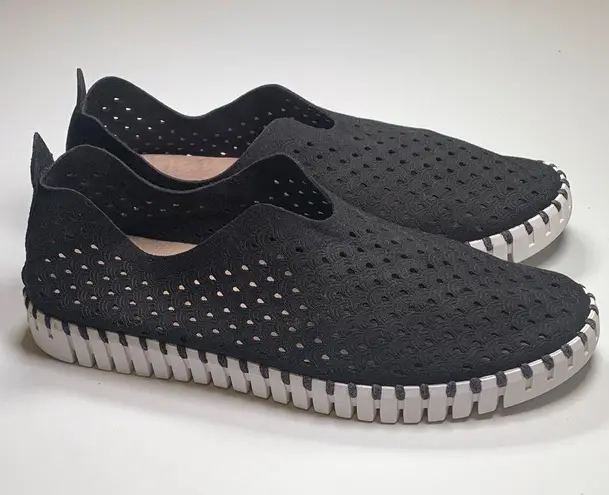 Ilse Jacobsen Perforated Lightweight Comfy Black Slip