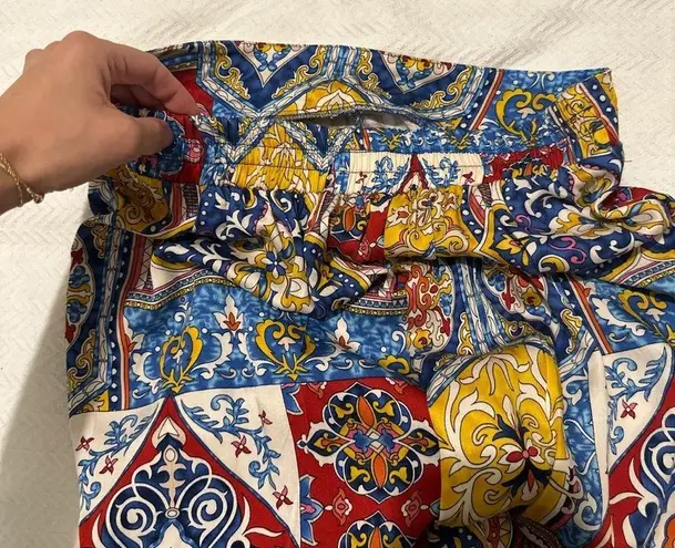 Haute Hippie Wide leg pants boho resort flowey pattern beachwear lounge indoor/ outdoor