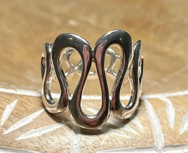 Lee Robert  Morris Studio Swirl Wave Sterling Silver 925 Ring