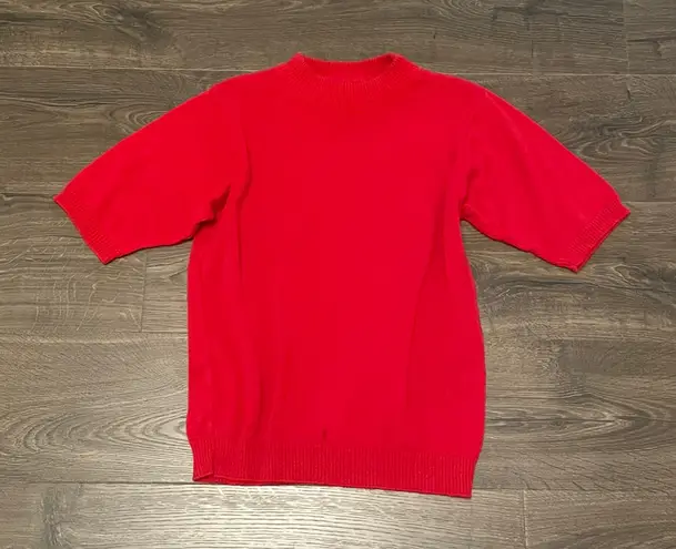 Pendleton Vintage Sophisticated by  Red Crewneck Short Sleeve Sweater, Size Small