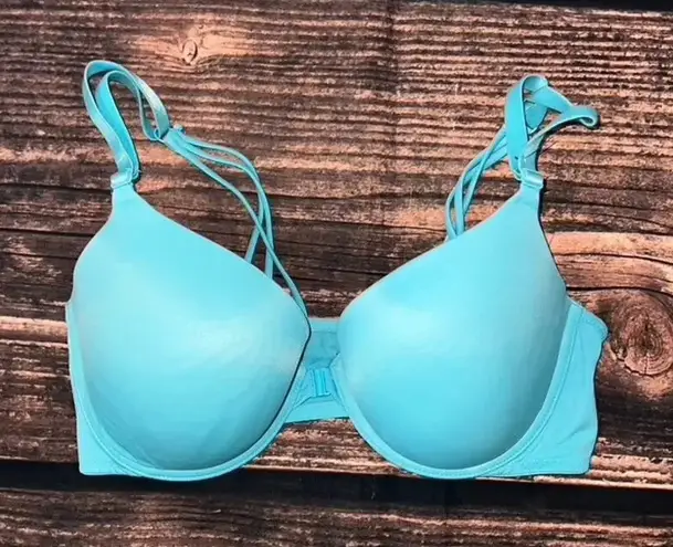 Victoria's Secret  PINK Push Up Bra 36D Blue Strappy Back Design - Image 1