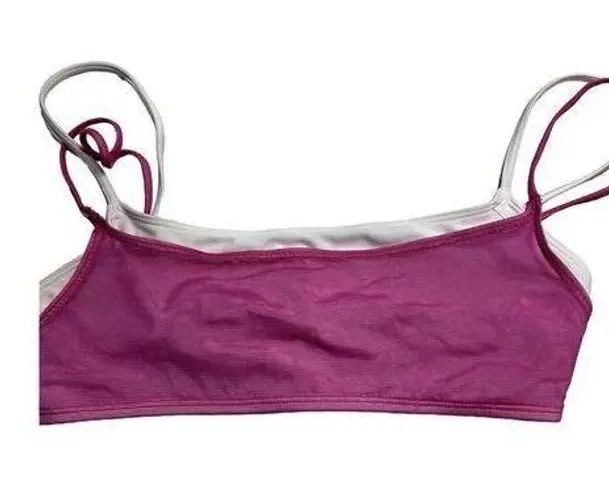 Anne cole Bikini Top 90s Y2K inspired Mess Double Layer Pink White Early 2000s