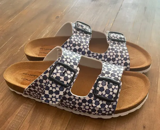 Joules Brand New Penley Printed Buckle Slide Slip-on Sandal Sz 9