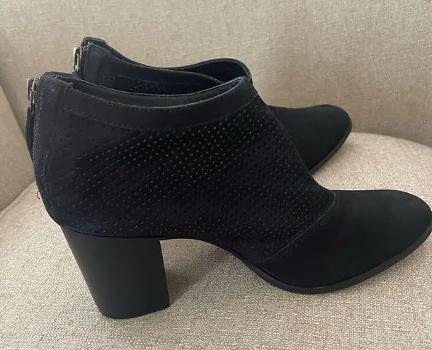 Chocolat Blu , Black Suede Ankle Boots, with back zipper, S53