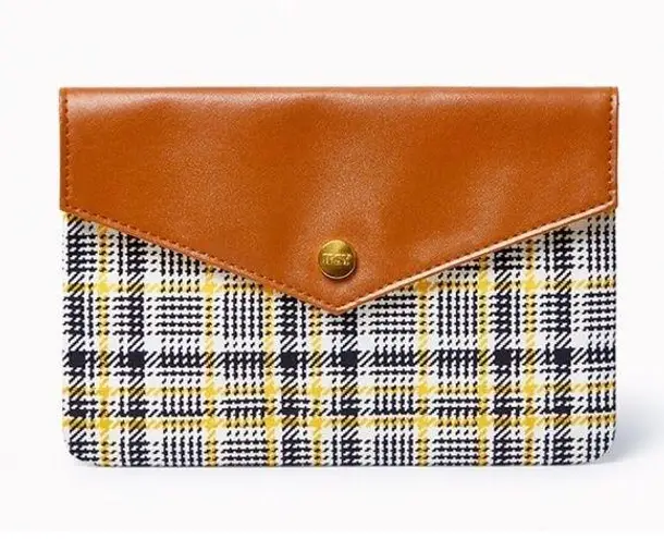 Ipsy Yellow Black Checkered 90s Glam Bag Makeup Bag - New!