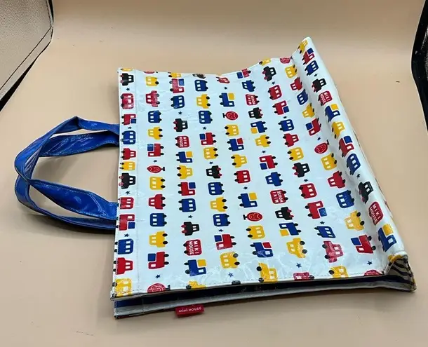 A Very Rare Vintage From Japan Miki House Large Coated Canvas Tote Red