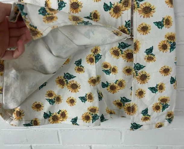 Vintage Swat Denim 100% Cotton Sunflower Print Skort