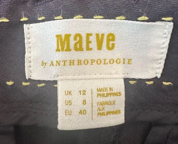 Maeve Anthropologie Essential Slim Kick Flare Pants Women’s 8 Black Trousers