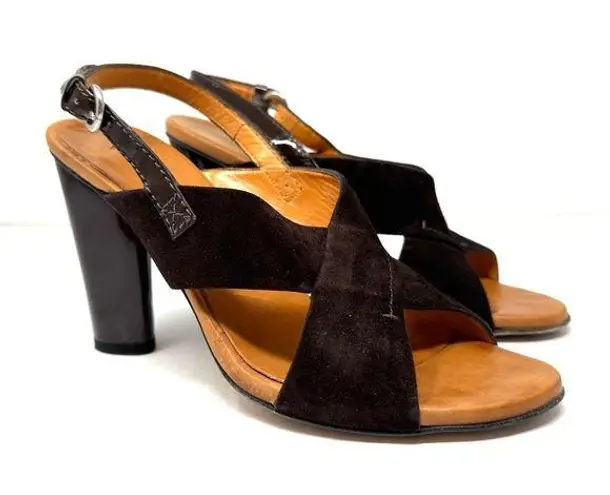 LATITUDE FEMME, brown suede sandals, made in Italy, size large 39