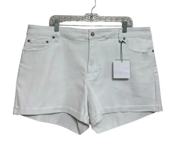 Pistola NWT James High Rise Cuff Denim Shorts in Eco White - Size 20W