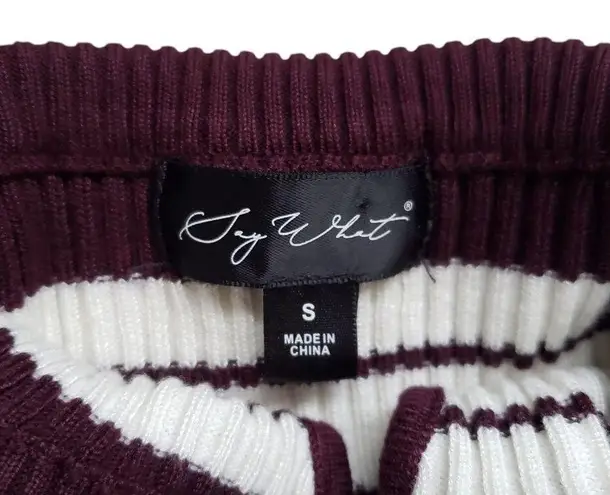 Say What? Say What Dress Midi Women Small Long Sleeve Cowl Neck Bodycon Stripe Pullover