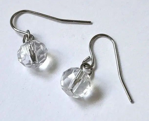 Silver Paperclip Chain Necklace Infinity Clasp with Pendant Earrings Set