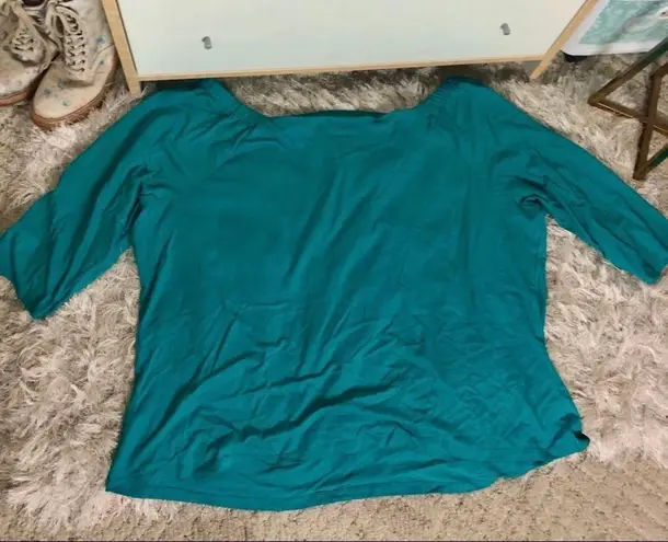 Roaman’s NEW Teal Off-Shoulder Top