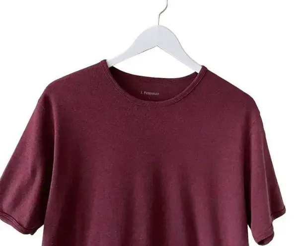 J Peterman Trendy Burgundy Crewneck Cotton Soft Short Sleeves T