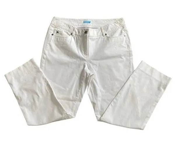 J. McLaughlin  White Denim Straight Cropped Cotton/Spandex Pants‎ Size 8