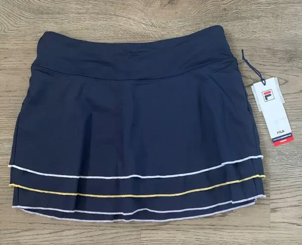 FILA  Backspin Flounce Tiered Mini Tennis Skort - Size XL - Navy - NWT