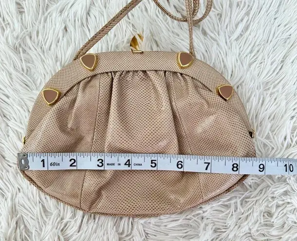 Susan Gail Vintage Cream/Tan Snakeskin Crossbody Purse