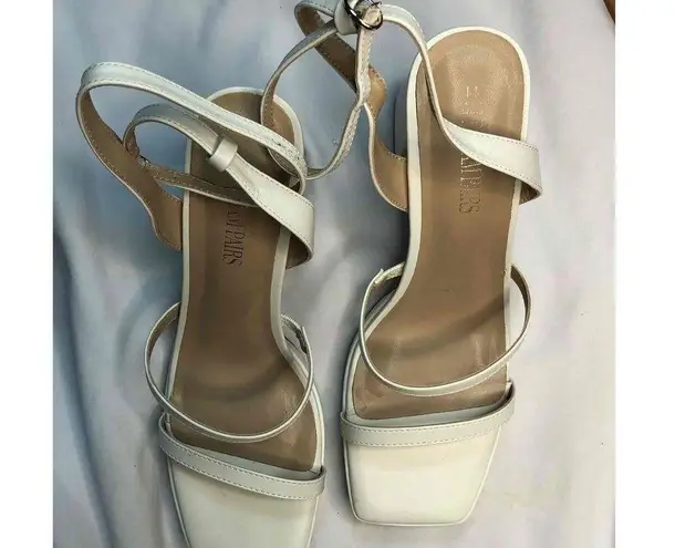 Dream Paris Dream Pairs White Strappy Block Heel Buckle Fastening Womens Heels Size 11