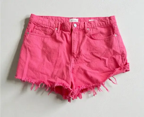 Frame Le Bridgette Pink Denim Shorts Size US 33