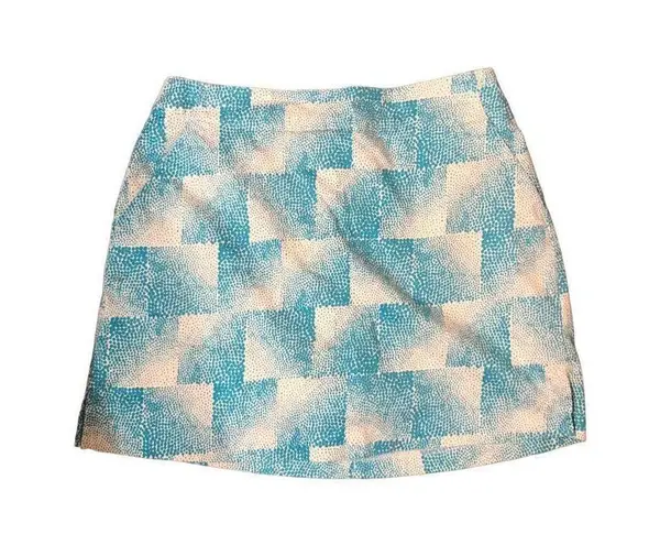 Lady Hagen  Golf pickle ball Skirt Skort Turquoise Blue Dot Square Cotton size 4