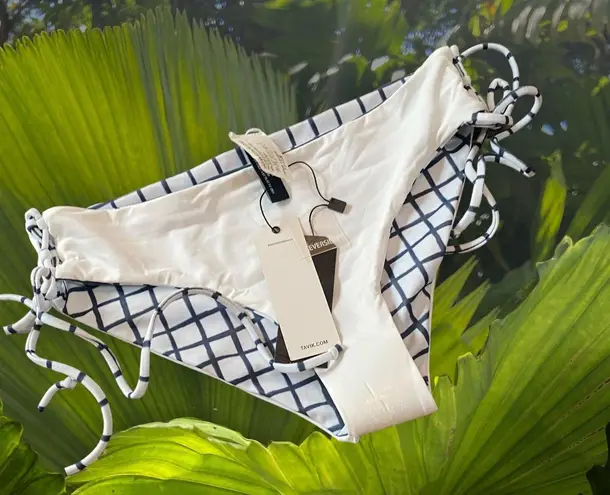 Tavik reversible bikini bottom blue white grid full coverage size M New Size M