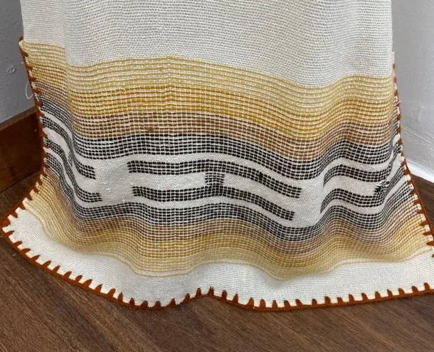 Handmade Peruvian Neutral Woven Tunic Dress BOHO Hippie